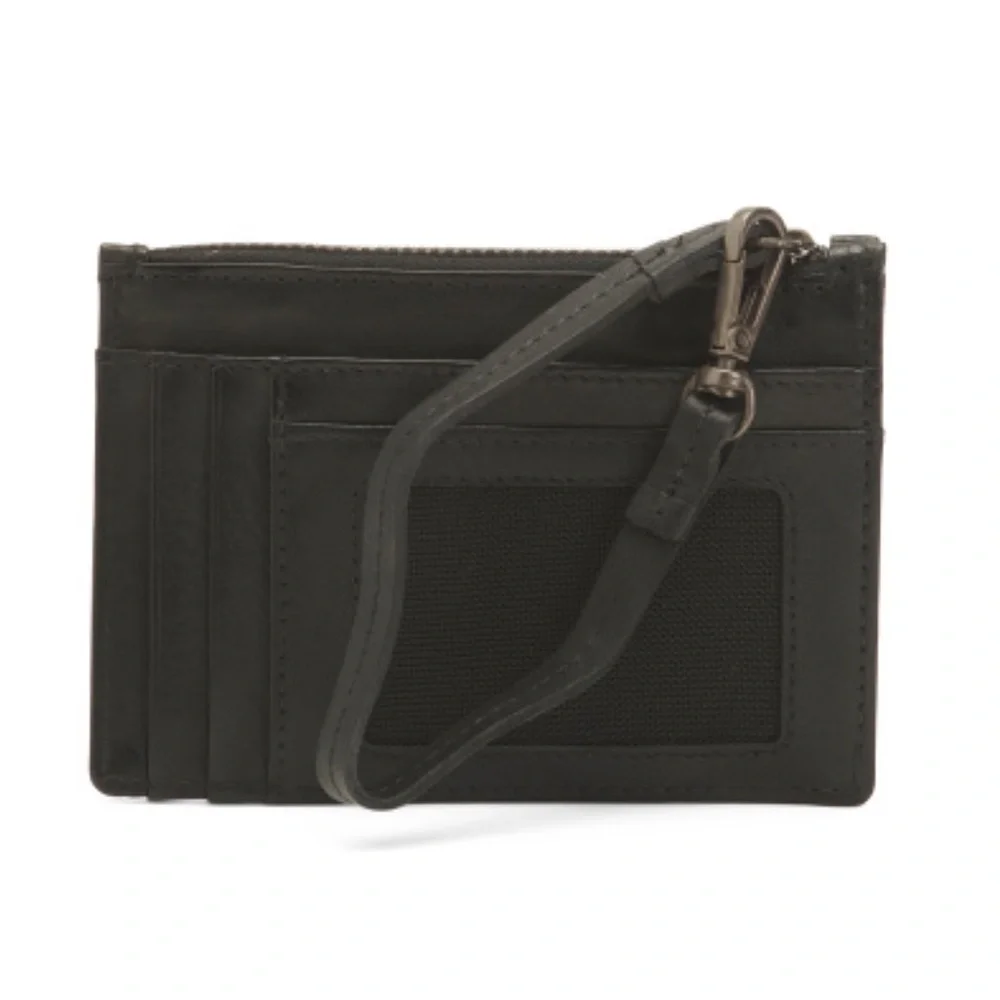 Black Leather Card Holder Wallet Made in India Clutch
